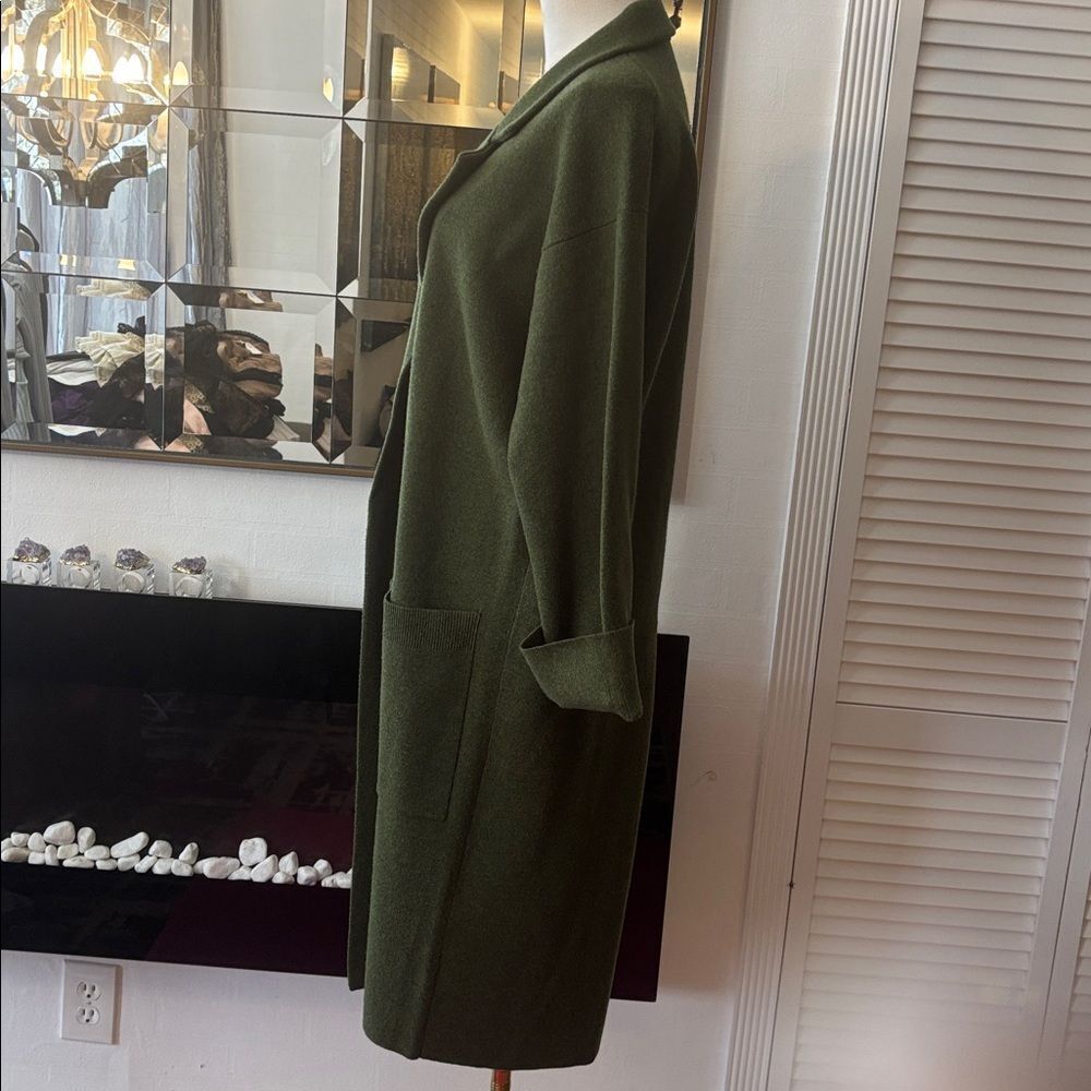 J. Crew Olive Knit Sweater open front long cardigan, S - Picture 5 of 8